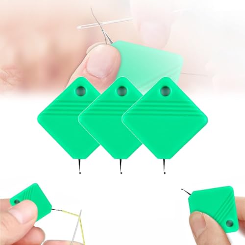 Automatic Needle Threaders, Sewing Machine Needle Threader, DIY Needle Threader for Sewing Crafts, Fits All Needle Sizes (Green 3 pcs)