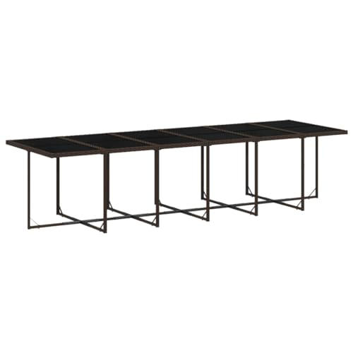 LoogCape 13-Piece Garden Dining Set with Cushions, Brown Poly Rattan, Space-Saving Cube Design, UV-Resistant, for Patio, Balcony & Garden, High-Backed Chair Cushions 4 LoogCape 13-Piece Garden Dining Set with Cushions, Brown Poly Rattan, Space-Saving Cube Design, UV-Resistant, for Patio, Balcony & Garden, High-Backed Chair Cushions - Image 4