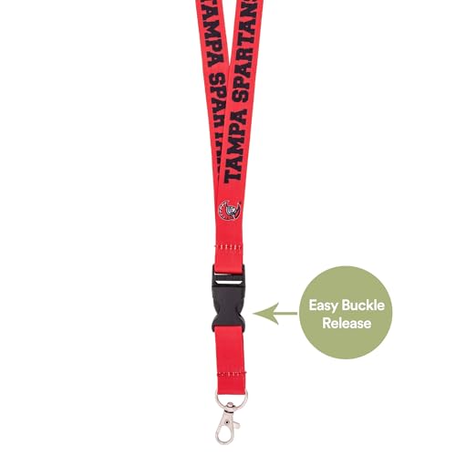 Image of Desert Cactus University of Tampa Lanyard UT Spartans Car Keys ID Badge Holder Keychain Detachable Breakaway Snap Buckle