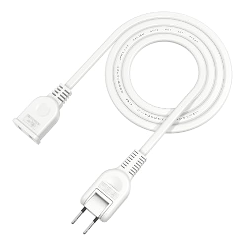 AKIRARI 延長コード 1m 電源タップ 1個口 【断線に強い】 耐寒 耐熱 ホワイト 15A 1500W 二重被覆 延長ケーブル 電源延長コード トラッキング 火災予防絶縁キャップ スイングプラグ ソフト 0.1m~10mまで選べる 電源コード すっきり配線 RoHS 省スペース
