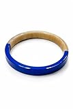 Marycrafts Bracelet Jonc en Corne Naturelle Fait Main – Demi Laque Colorée – Bijou Artisanal Unique – Hauteur 1 cm – Élégant & Facile à Assortir