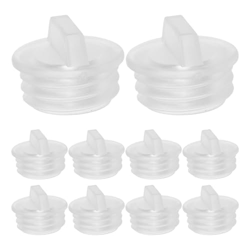 Veemoon Tapones de Rosca para Botellas de Pimentero y Salero, Tapones Reutilizables de Plástico Transparente, Diámetro Interior 20 Mm, Pack de 20 Unidades para Conservación Hermética