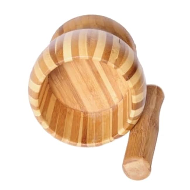 QUQUQ Mortar and Pestle Set Old Fashioned Garlic Pounder Garlic Masher Household Manual Grinder Pestle Set Seasoning Spice Tools