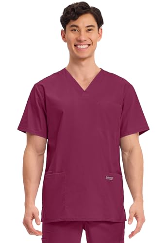 Image of Cherokee WW Professionals Men's V-Neck Scrub Top 4 Pockets Medical Shirt