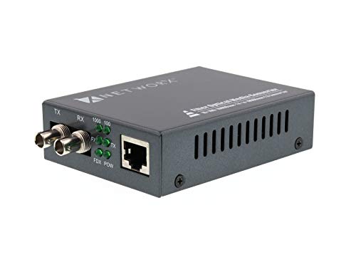 Networx Gigabit Fiber Media Converter - UTP to 1000Base-LX - ST Multimode, 550m, 1300/1310nm