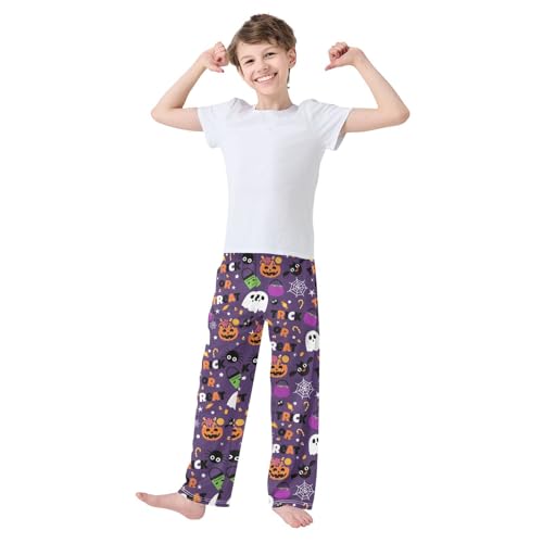 ZZXXB Trick Or Treat Boys Long Pants Soft Trousers Elastic Waist Kids Lounge Bottoms with Pockets S-XL2