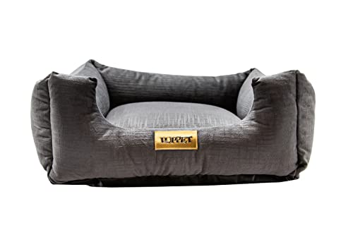 Luppet Cama Luxo Para Cachorro Pequeno Porte Até 5Kg Grafite Liso M