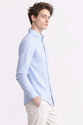 Image of Men's Cotton Casual Printed Striped Stylish Shirt for Men
