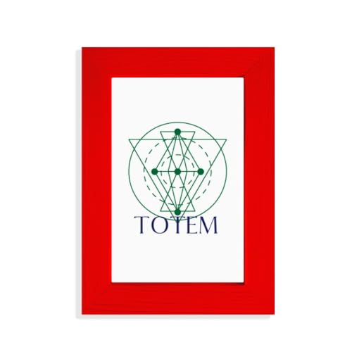 Line Totem Triangular Circle Picture Display Art Marco de fotos rojo