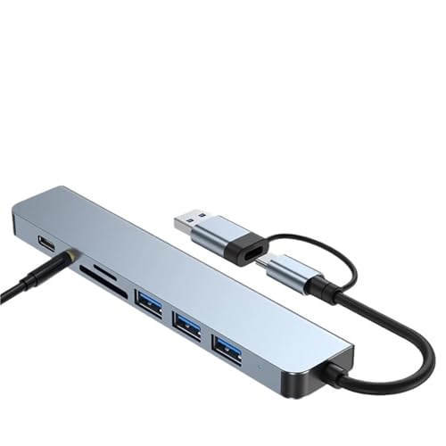 Hub USB C 8 en 1 séparateur type C dock multi port adaptateur tablette téléphone