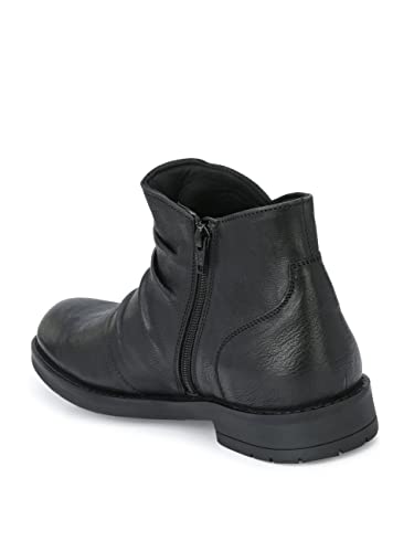 Image of Delize Leather- Blackmen's matt Tumbled Leather Ankle Boots 61583
