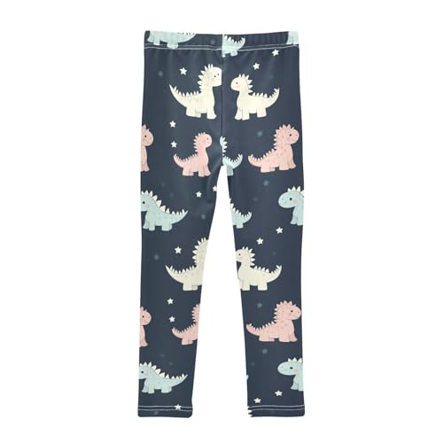 Wusikd Cute Dinosaurs Girls' Leggings Toddler Doodles Color Kids Yoga Pants Dance Active Tights 4T2