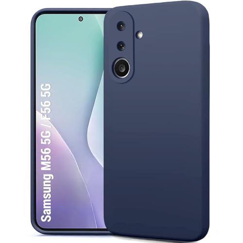Image of TheGiftKart Liquid Silicone Back Cover Case for Samsung Galaxy M56 5G / F56 5G | Soft Micro-Fibre Lining Inside | Camera & Screen Protection | Shockproof Back Cover Case (Silicone, Blue)