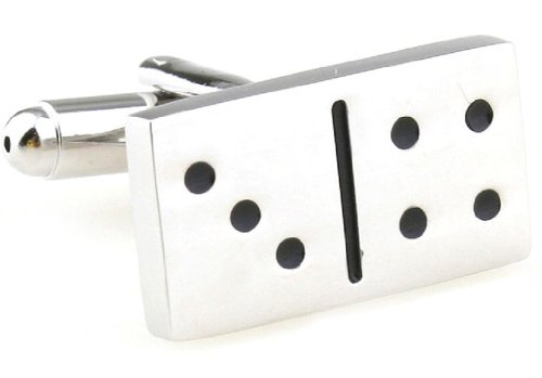 Pareja de Mancuernillas Domino con Caja de Regalo y Paño miniatura 1