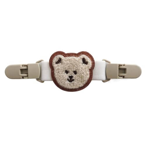 YROHGKPN Pantalones elásticos para bebé con clip de correa antideslizante, para niños pequeños, ropa, decoración, correa para el hombro, lindo oso clip, correa antideslizante para ropa de bebé, Coffee