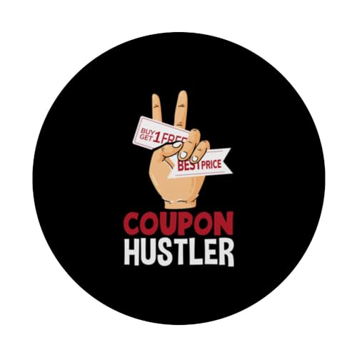 Coupon Hustler Couponing Funny Coupon Coupener PopSockets Swappable PopGrip, Black - Image 3