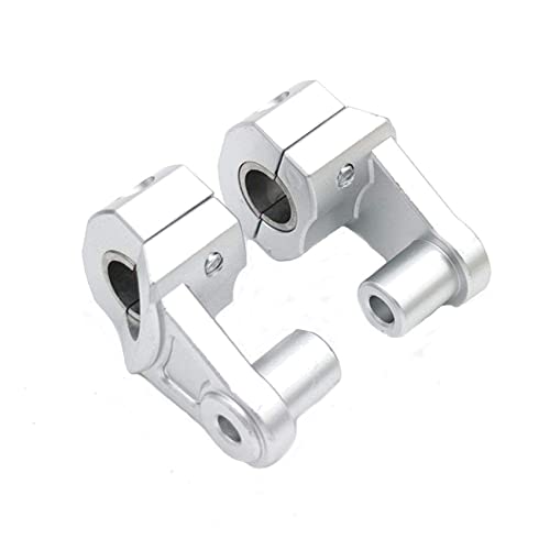PLSUSJHAO motocicleta de Manillar de Elevador abrazadera Adecuado for manillar 22mm o 28mm Barras creciente plata Cover