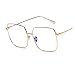 QXAGYUMB Classic Square Transparent Glasses Frame Women Fashion Anti Blue Light Eyeglasses Ladies Vintage Trendy Sunglasses(C1 Gold Gray)