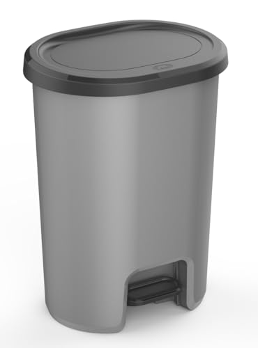 eacommerce Pattumiera spazzatura da cucina con apertura a pedale da interno ed esterno per uffici bar negozi (27 Litri - 38x30x48 cm)