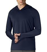 Mens UPF 50+ Sun Protection Hoodie Shirt Long Sleeve Rash Guard Fishing Outdoor Running Sun UV Sh...