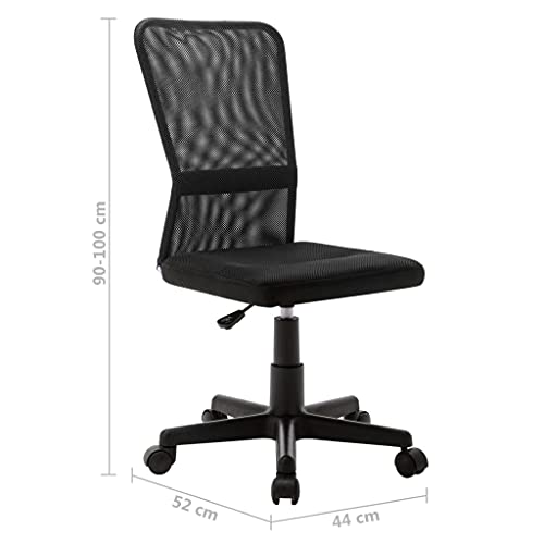 Miniatura 2 de Vidaxl Silla De Oficina Giratoria Trabajo Con Repaldo Asiento Sillón Mobiliario Estudio Escritorio Despacho Ordenador De Tela De Malla Negra
