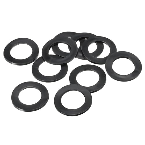 Image of TOP-VIGOR 10Pcs Rubber Flat Washers, 39mm OD 25mm ID 2.5mm Thickness Heavy Duty Black Rubber Grommet Vibration Damping Pads Sealing Gasket Washers for Faucet Pipe Water Hose Fastener Bolt