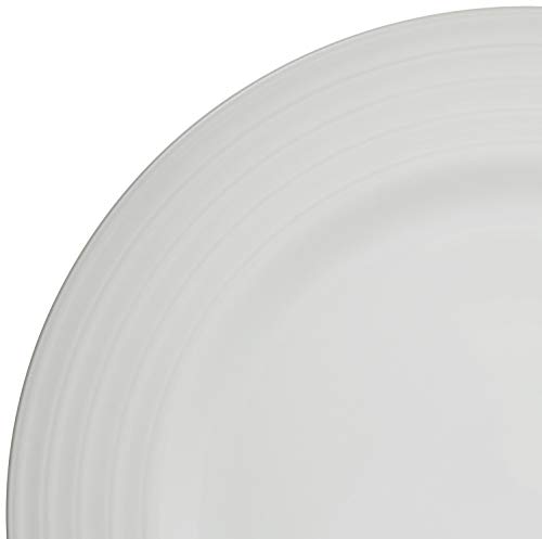 Serviço de Jantar Chá Café 42 peças em Porcelana. Modelo Redondo com Relevo Arcos. Branca com Relevo