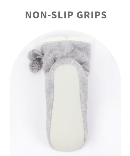 Image of Keyela Womens Non-Slip Sole Slipper Socks, Fluffy Winter House Booties | Ultra soft fuzzy warm indoor house slippers Non-skid bottom for safe walking Cozy winter footwear for ladies