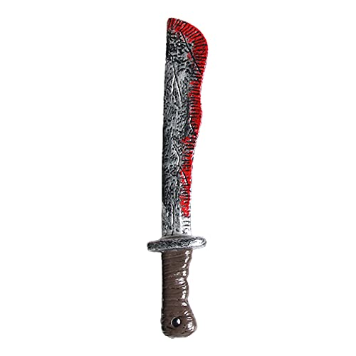 GreBest Halloween Fake Bloody Knife Axe Realistic Plastic Bleeding Butcher Sickle Halloween Bloody Fake Machetes Toy for Halloween Party Costume Accessory Prop Cosplay 4