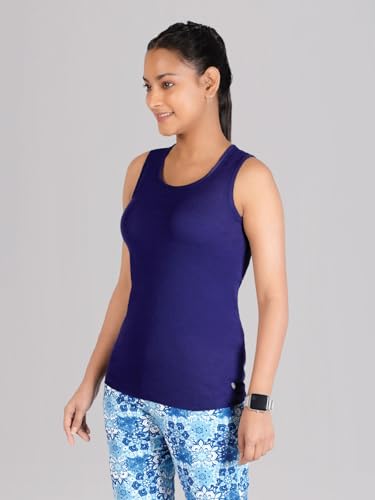 Image of Rupa Colors Playsure Solid 100% Combed Cotton Rib Fabric, Women's Standard Fit Tank Top, Sleeveless Pack of 1