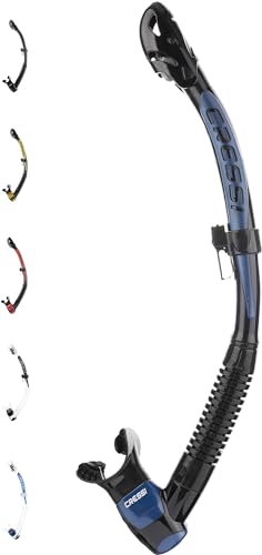 Cressi Itaca Ultra Dry Snorkel   Tubo seco para Buceo y Snorkel, Negro/Azul Metall, Talla única, Unisex Adultos
