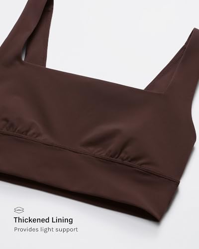 Image of INLYRIC Women's Inbarely Outwear Longline Square Neck Bralette Supportive Unlined No Underwire Yoga Sports Bra