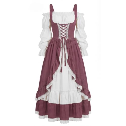Robe médiévale femme pour fête historique costume corsetée de spectacle