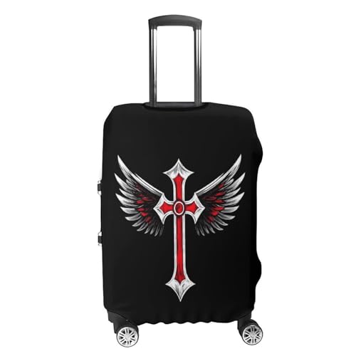 Gothic Crosses Wings Travel Luggage Cover for Suitcase 19-32 Inches Elastic Washable Baggage Protector4