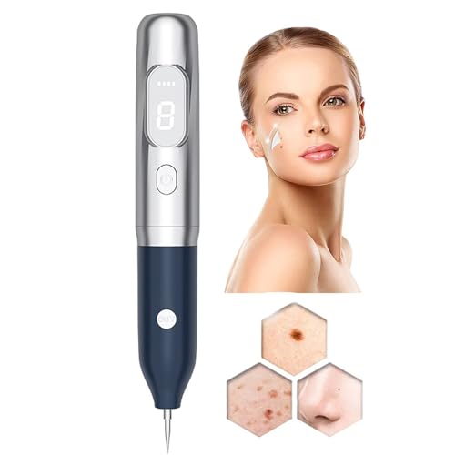 Lápiz De Plasma Láser De 9 Niveles, Eliminador De Verrugas, Lunares, Pecas Y Manchas Oscuras Faciales, Con Pantalla Lcd Y Luz Roja Y Azul, No DañA La Piel.