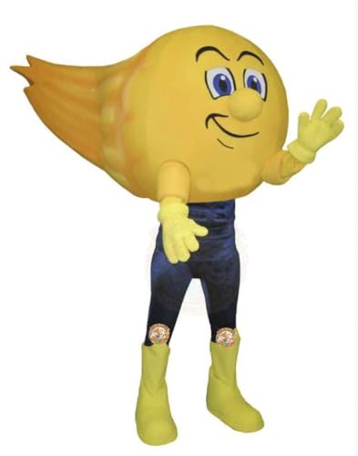 FurryMascot Yellow Comet Mascot Costume Adult Full Body School Team Mascot Outfit for Sports Game Pep Rally Performance (Your Customized Color + T-shirt + Logo + Hat, Large: 5'7" to 6'3")