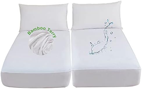 Waterproof Split King Mattress Protector for Adjustable Beds Bamboo Terry Matressprotector Fitted Matress Cover