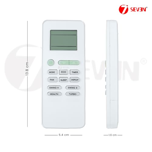 Image of 7SEVEN Compatible TCL Ac Remote Original GYKQ-52 Model 145 with ECO Hotkey Suitable for Split and Window Air Conditioner Recommend to Match Exisiting Remote Control Key by Key