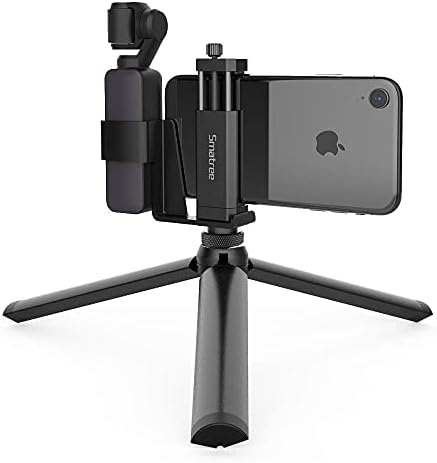 Smatree Phone Stand with Tripod Compatible with DJI OSMO Pocket 2/ Pocket1 and iPhone 14/13/12/11 Pro Max, Portable Holder for Attaching Osmo Pocket Accessories