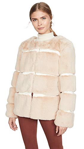 Keepsake Women's Ariel Faux Fur Coat, Creme, Off White, Medium