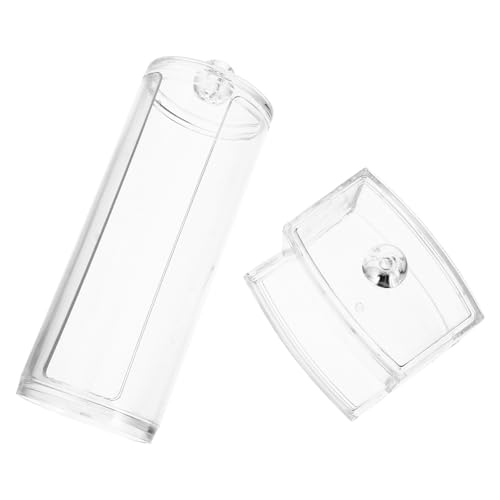 HANABASS Caja de Almacenamiento Transparente de Maquillaje Diseño Redondo y Textura Cristalina 2 Piezas , Resistente para Tocador