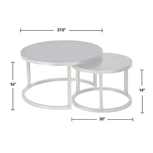 Firstime & Co. 70182 Hayes Silver Nesting Coffee Table 2-Piece Set thumb #1