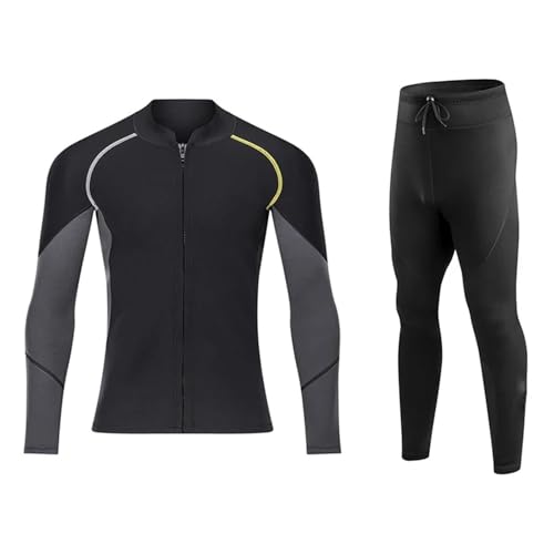 Traje de Buceo Traje De Buceo For Hombres Y Mujeres, Térmico 1,5 Mm, Neopreno, For Natación, Esnórquel, Surf, Vela, Chaqueta Pantalones(Black,XL)