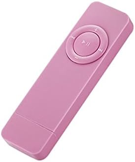 Nemeae Disco USB U portátil Mini MP3 reproductor de música compatible con tarjeta TF de 32 GB rosa