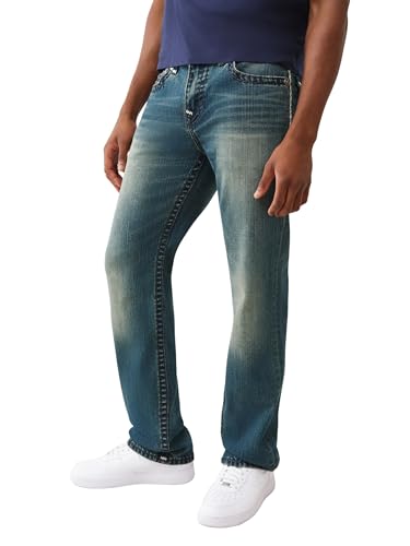 True Religion Men's Ricky Super QT Logo Flap Jeans 34