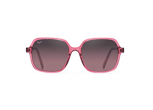 Maui Jim Women's Little Bell w/ Patented PolarizedPlus2 Lenses Polarized Fashion Sunglasses, Translucent Raspberry/Maui Rose Polarized, Medium