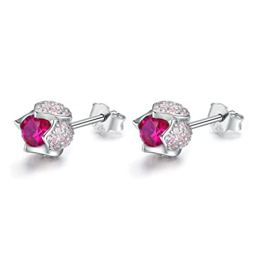 Cadeau de mariage boucles d'oreilles tulipes argent 925 et zircon