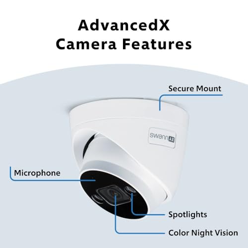 Swann AdvancedX™ Wired NVR 4K Security Camera System, 8 Channels, 4 PoE Dome Cameras Outdoor, 1TB HDD Storage, Color Night Vision, Smart AI Video Analytics/Alerts, Advanced Motion Detect - image 6