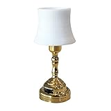 Mini Dollhouse Accent Table lamp, LED Miniature Lighting for Dolls House Decor, Battery Operated Functional Light Accessories