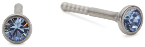 Pure Grey - Pendientes de Titanio con circonita con Cierre de Mariposa a presión